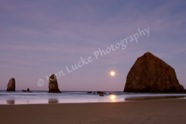 Moonset Over Haystack
